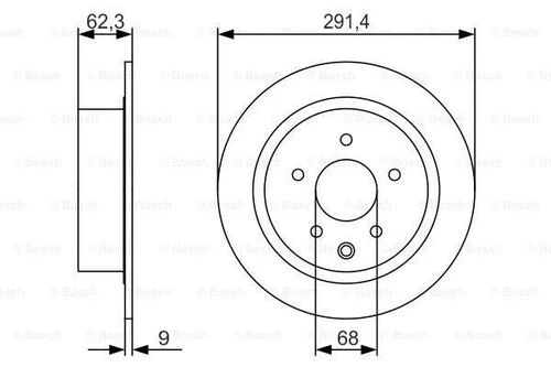 Bosch 0986479R14 0 Arka Fren Disk Aynası Düz Nissan Qashqai 07-12 Juke 10-292x5 43206ja00a ürün görseli 1