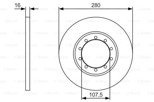 Bosch 0986479R92 0 Fren Diski Arka Transit V347 06-14 Arkadan İtişli Abs'li Düz 280mm 6c162a315ab ürün görseli 1