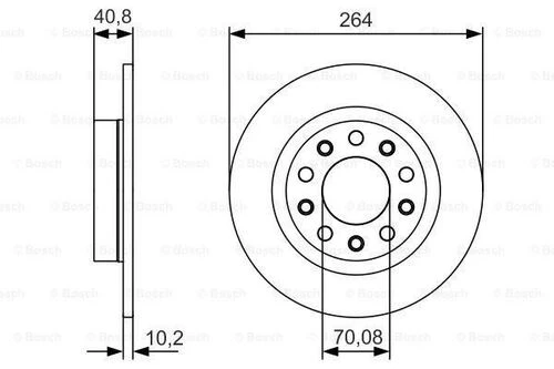 Bosch 0986479C41 0 Arka Fren Diski Alfa Romeo Giulietta 1.4tb-1.6jtdm 2010 264x5dxdolu 51806283 ürün görseli 1