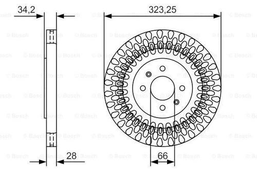 Bosch 0986479A90 0 Fren Diski Ön Ds3 208 1.6thp Çap 323mm Kalınlık 28mm 10- 4249.l6 ürün görseli 1