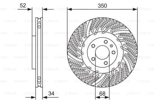 Bosch 0986479D26 0 Fren Diski Ön Sol Porsche Macan 95b Mcncc Mcyna Mcynb Mcypa 2.0 2.9 3.0tsı Tdı 14- 95b615301f ürün görseli 1