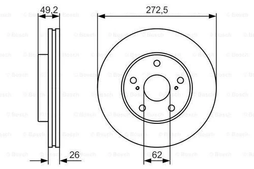 Bosch 0986479R45 0 Ön Fren Diski Aynası Havalı Toyota Corolla Auris D4d Dizel 2007-2012 273x5 4351202180 ürün görseli 1
