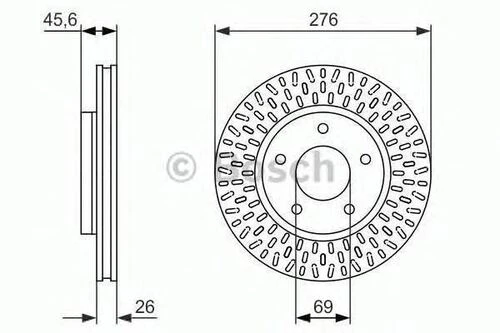 Bosch 0986479783  Ön Fren Diski Lancer 08 Dodge Caliber 06 276x26x5dlxhvlı 4615a115 ürün görseli 1