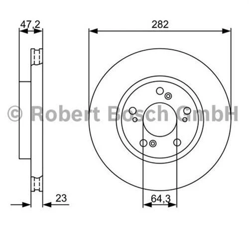 Bosch 0986479S47 0 Fren Diski Ön Havalı-282-5 Honda Civic 07-11 1.6-crv 02-05 45251smgg10 ürün görseli 1