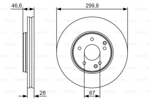 Bosch 0986479R79 0 Fren Diski Ön W203 00-07 Cl203 02-08 C209 02-09 W210 97-02 R170 00-03 2104211212 ürün görseli 1