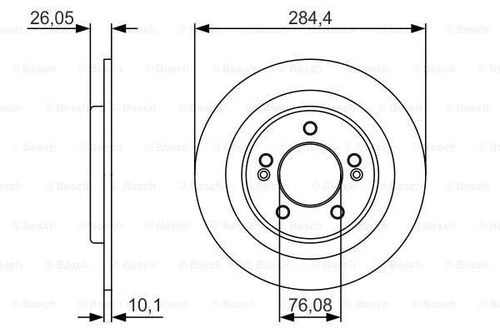 Bosch 0986479A47 0 Fren Diski Arka 284.2 10.1-8.5mm Kaplamalı 58411a6200 ürün görseli 1