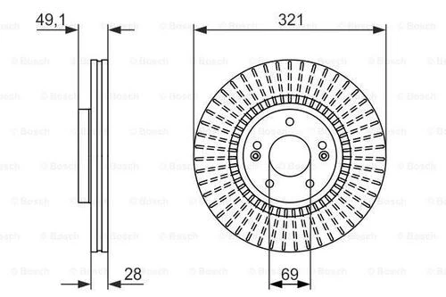 Bosch 0986479786  Ön Fren Disk Aynası Santa Fe 2010-kia Sorento 2009- 517122p700 ürün görseli 1