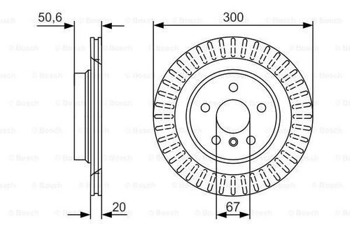 Bosch 0986479C95 0 Fren Diski Arka Bmw F39 F40 F48 F44 F45 F46 Mini F54 F60 34216799369 ürün görseli 1