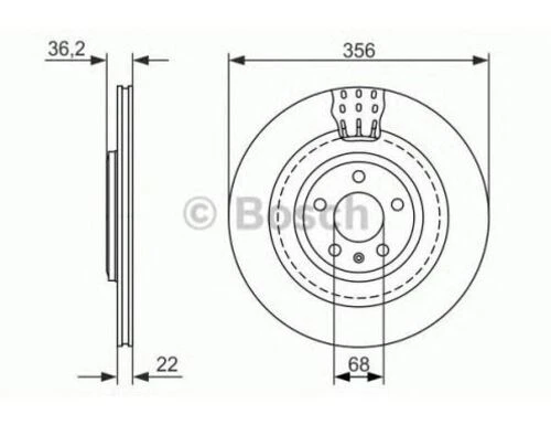 Bosch 0986479749  Arka Fren Diski 356x22mm Audi A6 A6 Quattro A7 A8 A8q 10-13 4h0615601f ürün görseli 1