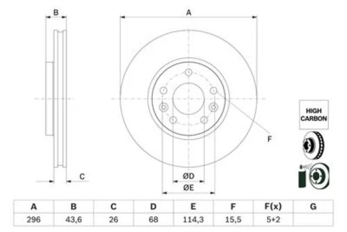 Bosch 0986479F05 0 Fren Diski 402062000r ürün görseli 1