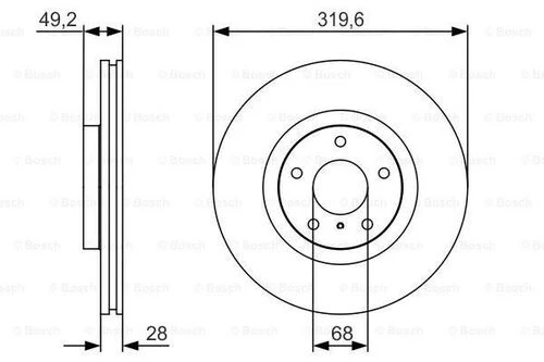 Bosch 0986479R22 0 Ön Fren Diski Havalı Murano 06-12 Infiniti M 35 06-12 M 45 06-12 320x4 40206eg000 ürün görseli 1