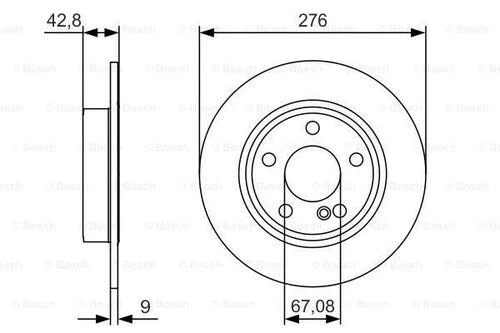 Bosch 0986479A03 0 Fren Diski Arka A-serisi W176 12-18 B-serisi W246 11-17 A2464230012 ürün görseli 1