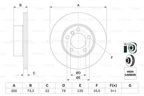 Bosch 0986479A18 0 Fren Diski Ön Bmw F20 F30 F32 F34 F35 34116792217 ürün görseli 1