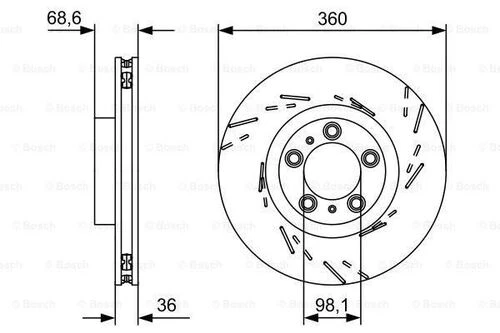 Bosch 0986479D23 0 Fren Diski Ön Sağ Panamera 3.0 3.6 4.8 10-12 97035140401 ürün görseli 1
