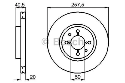Bosch 0986479W68 0 0986478515 Ön Fren Diski Doblo 01 Albea Ym Punto 01 Brava Bravo-1.3 Multijet 06 257.4x20x4dlxhv 51749124 ürün görseli 1