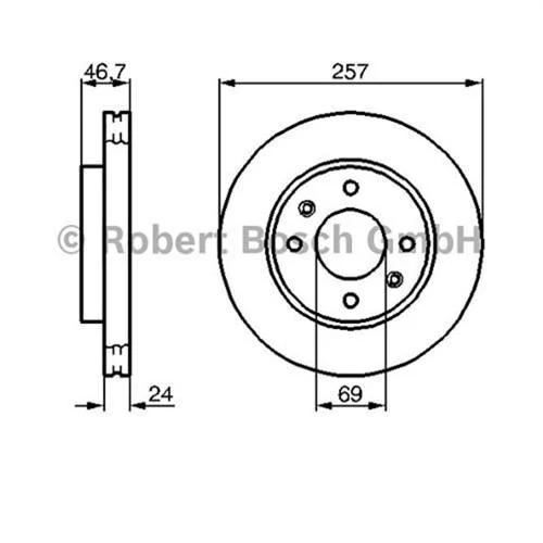 Bosch 0986479S03 0 Ön Fren Disk Aynası 257mm Elantra 1.6 1.8 2000 2006 Matrı1.5 Crdı 1.6 1.8 2001- 517122d310 ürün görseli 1