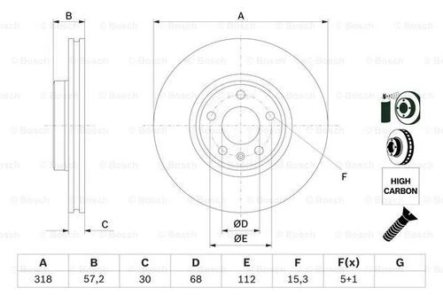 Bosch 0986479E49 On Fren Dıskı A4 Allroad B9 8wh 8wj A4 B9 8w2 8wc A4 B9 Avant 8w5 8wd A5 F53 F5p A5 Convertı 0 Df6950s Zımmermann 100 3377 20 Oem ürün görseli 1