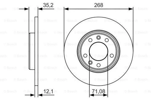 Bosch 0986479C24 0 Arka Fren Diski C4 Picasso 308 Iı 13-308 Sw Iı 2014-ölçü 268x12 1609582880 ürün görseli 1