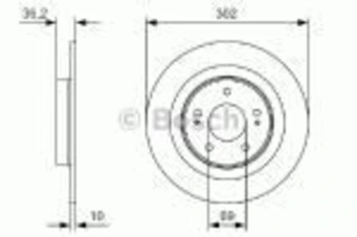 Bosch 0986479B04 0 Arka Fren Diski Düz C4 Aircross-4008-as15-4wd Outlander 12-302x4 4615a125 ürün görseli 1