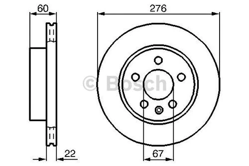 Bosch 0986479R95 0 Fren Diski Ön V-class 638 2 97-03 Vito 638 97-02 6384210112 ürün görseli 1