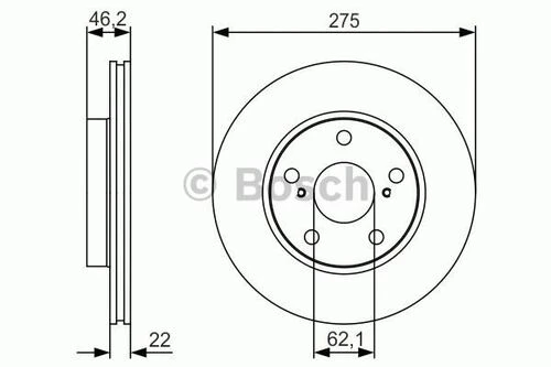 Bosch 0986479R97 0 Ön Fren Diski Aynası Havalı Toyota Auris Corolla 2007-2012 275x5 4351212670 ürün görseli 1