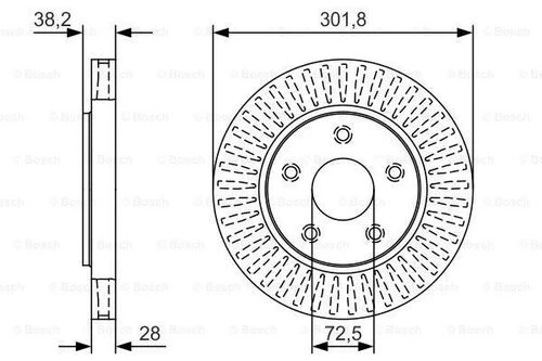 Bosch 0986479U45 0 Ön Fren Diski Fiat Freemont 2.0 Chrysler Grand Voyager V Dodge Journey 11- K04721995aa ürün görseli 1