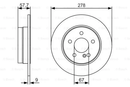 Bosch 0986479S96 0 Fren Diski Arka C-serisi W204 07-14 S204 07-14 C204 11- 2044230512 ürün görseli 1
