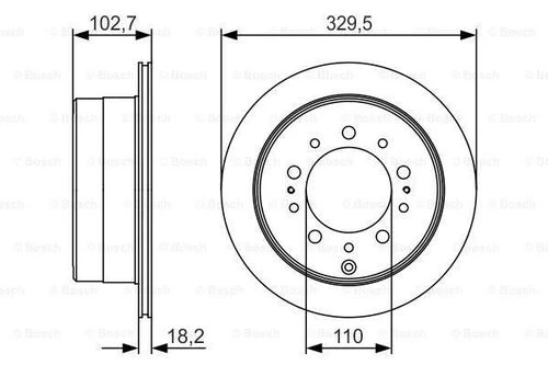 Bosch 0986479R15 0 Fren Diski Aynası Arka Lexus Lx470 Toyota Land Cruiser 4.2 4.7 01-07 329.5x5 4243160220 ürün görseli 1