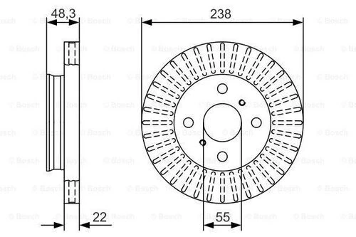 Bosch 0986479A63 0 Ön Fren Diski Aynası Havalı Toyota Corolla 1988-1992 Ae92 Kasa 238x4 4351212580 ürün görseli 1