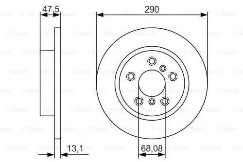 Bosch 0986479D17 0 Arka Fren Diski Aynası Düz Nissan Qashqai 2013-x-trail T32 14- Renault Kadjar 2015-290x5 432064ea0a ürün görseli 1