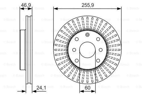 Bosch 0986479R70 0 Fren Diski Ön Havalı 256-4 Chevrolet Lacetti 04-10 Rezzo 05-evanda 05-epica 04 96549782 ürün görseli 1