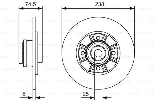 Bosch 0986479760  Arka Fren Diski Diski Clio Iı Symbol 1.2 1.4 1.5dcı 1.6 1.9 Rulmanlı 7701207611 ürün görseli 1
