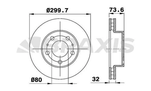 Braxis AD0985 Ad0985 Ön Fren Disk Aynası Jumper Iıı Boxer Iıı Ducato Iıı 20q Çap 300 Kalınlık 32 06-karsan Jest 51705758 ürün görseli 1