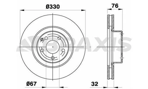Braxis AD1006 Ad1006 Fren Diski Ön S-class W220 98-04 A2204212512 ürün görseli 1