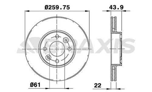 Braxis AE0010 Ae0010 Ön Fren Disk Aynası Havalı Micra K12 03-10 Note 06-12 Clio Iıı 06-10 Modus 04-260x3 7701207795 ürün görseli 1