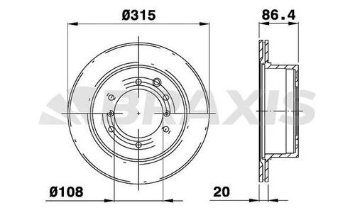 Braxis AD1037 Ad1037 Arka Fren Disk Aynası Hyundai Terracan 2.5td 3.5i Df4903s ürün görseli 1