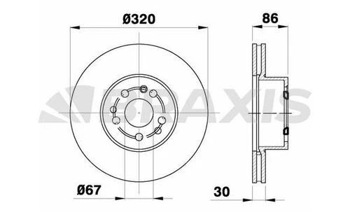 Braxis AD1034 Ad1034 Fren Diski Ön S-class W140 93-98 C140 92-98 A1404211012 ürün görseli 1