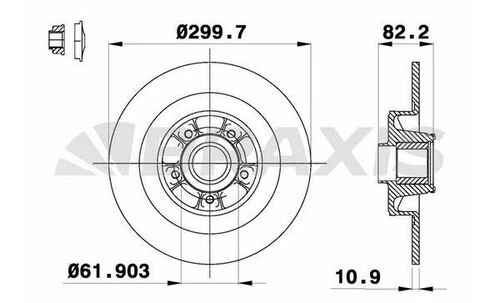 Braxis AD1050 Ad1050 Arka Fren Disk Aynası Düz Vel Satis Bjo 2.016v Turbo 2.2dcı 3.0dcı 3.5 V6 06 02- 8200663193 ürün görseli 1