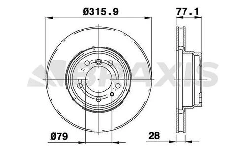 Braxis AD1016 Ad1016 Fren Diski Ön Bmw E38 94-00 34116757752 ürün görseli 1