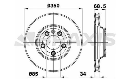 Braxis AD1009 Ad1009 Ön Fren Disk Aynası Sol Havalı Audi Q7 Porsche Cayenne Panamera Touareg 02- 7l8615301 ürün görseli 1