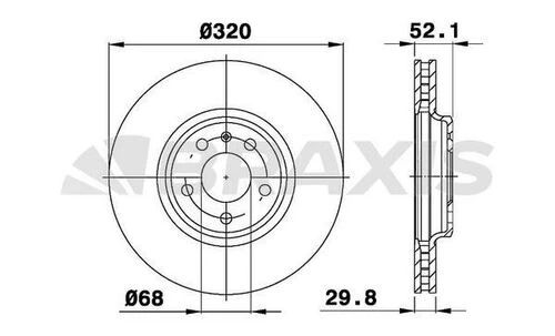 Braxis AD0309 Ad0309 Ön Fren Diski Havalı Sağ Sol Audi A4 A5 Q5 320x30mm 08- 8k0615301a ürün görseli 1
