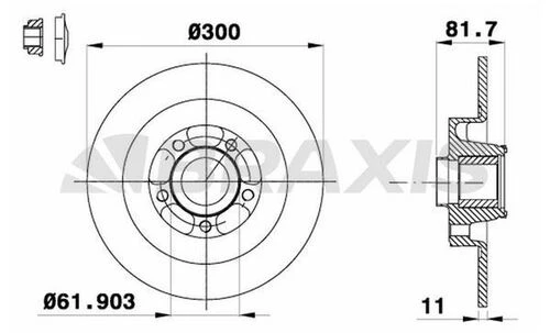 Braxis AD0388 Ad0388 Arka Fren Disk Aynası Laguna Iıı Latitude 1.5dcı 1.6 2.0 Rulmanlı 300 11mm 402020003r ürün görseli 1
