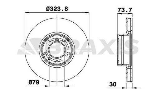 Braxis AD0344 Ad0344 Fren Diski Ön Bmw E39 00-03 34116767059 ürün görseli 1