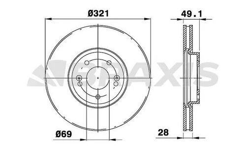 Braxis AD0991 Ad0991 Ön Fren Disk Aynası Hyundai Santa Fe 2 2.2crdı Df6222 ürün görseli 1