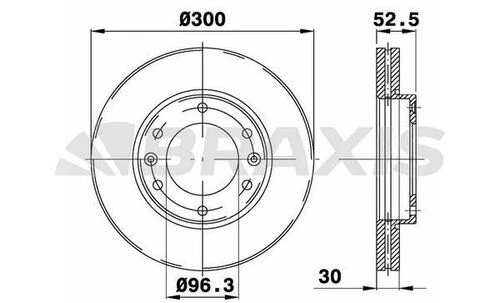 Braxis AD1065 Ad1065 Ön Fren Disk Aynası Havalı Hyundai H1 Stare 2008- 300x6 Df6446 ürün görseli 1