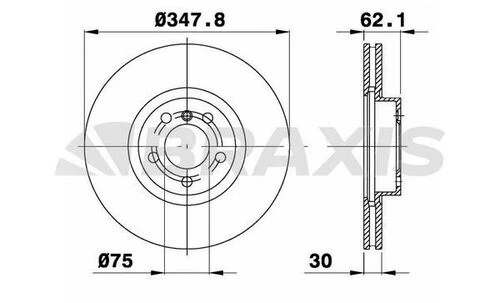 Braxis AD0411 Ad0411 Fren Diski Ön 348mm Bmw X5 E70 X6 E70 34116886477 ürün görseli 1