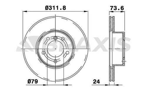 Braxis AD0139 Ad0139 Fren Diski Ön Bmw E90 F20 F30 E83 34116792219 ürün görseli 1