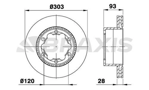 Braxis AD0987 Ad0987 Arka Fren Disk Aynası Çift Teker Crafter Sprinter 5t 06 06- 2e0615601 ürün görseli 1