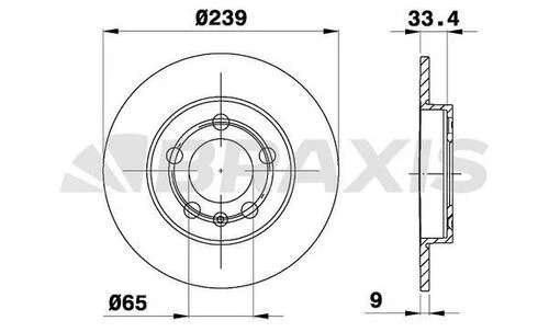Braxis AE0415 Ae0415 Arka Fren Diski Bora 99-05 Golf Iv 98-06 A3 97-03 Octavia 97-10 1j0615601d ürün görseli 1