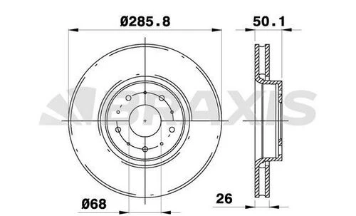 Braxis AE0250 Ae0250 Ön Fren Disk Aynası Havalı Volvo S60 00-10 S80 98-06 Xc70 00-07 V70 Iı 99-06 31262706 ürün görseli 1